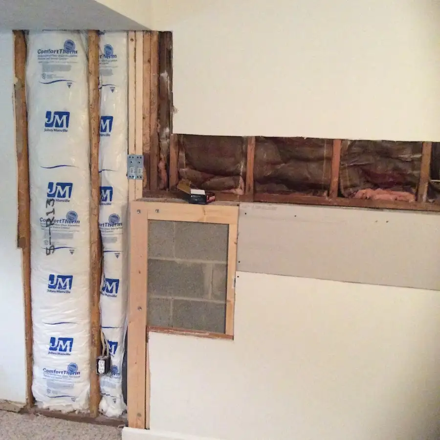 Wall insulation replacement during Contents Cleaning & Restoration in West Windsor